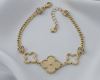 405a Bransoletka elegancka złota 16+3cm pozłacana 14k koniczyna marokańska